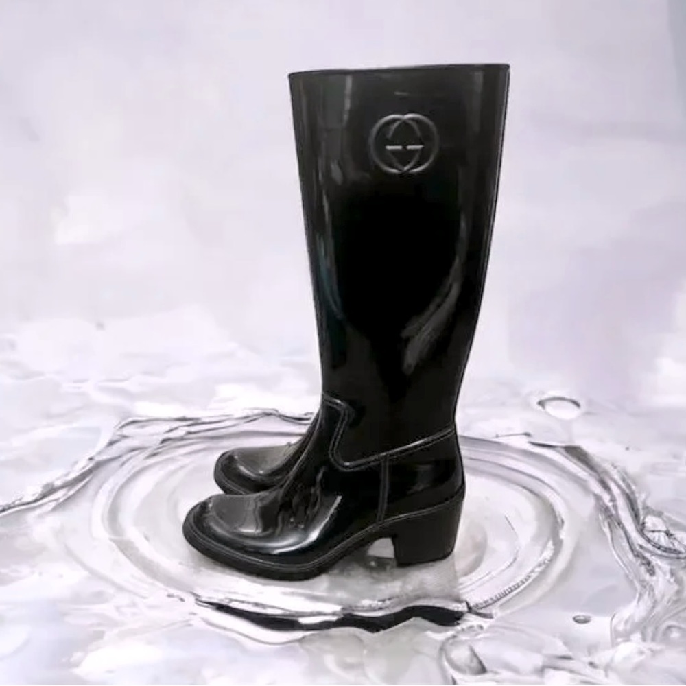 Black Gucci Rain Boots.